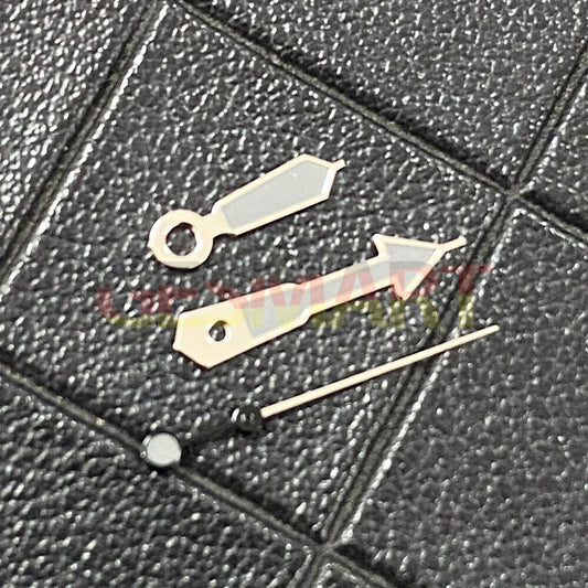 Silver trim green luminous watch hands for NH35/NH36/4R/7S movement enhancing visibility in low light.