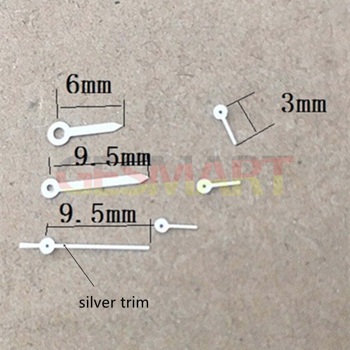 Silver trim arrow-shaped watch hand for Epson VX3J VX9J VX7J VX3N VX9N VX42 models, precise fit.