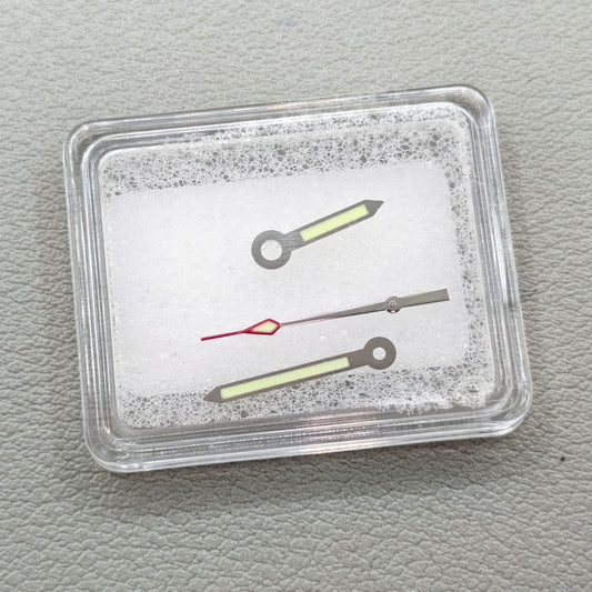 Silver Trim Green Lume Arrow Shape Watch Hands for NH35 NH36 7S26 NH70
