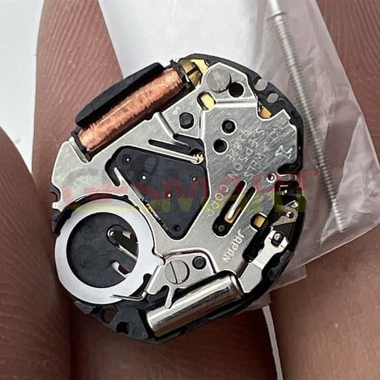 Hattori Epson VX82 quartz watch movement with date at 6, precision Japan-made component for repairs