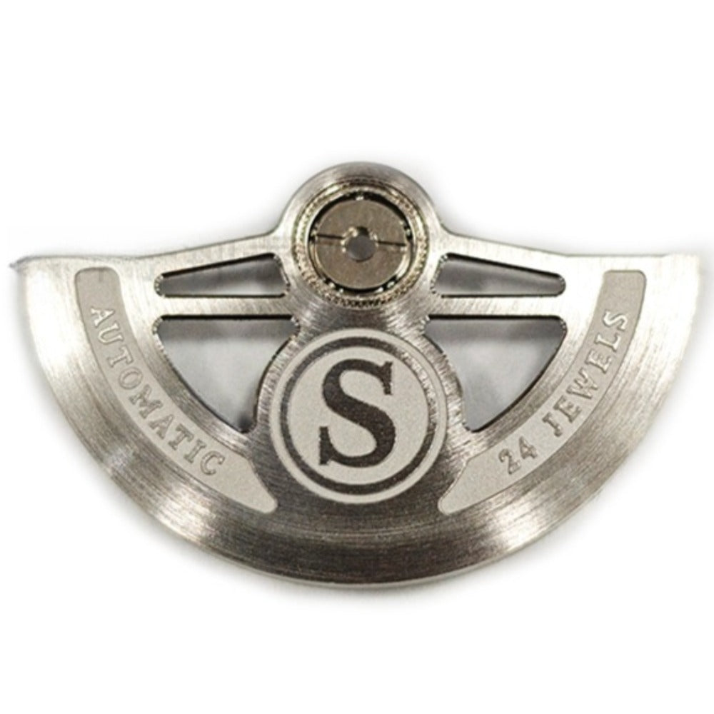 S Carved Modified Silver Hollow Rotor Oscillating Weight Fit for NH35 NH36 Movement