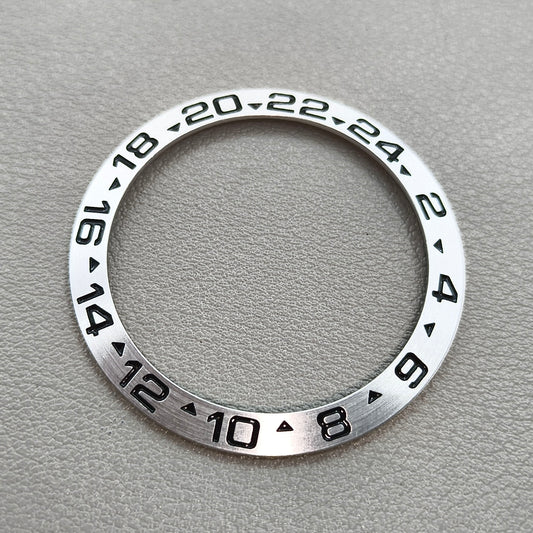 38mm GMT Ceramic Watch Bezel Silver for 40mm Men Automatic Mechanical Watch