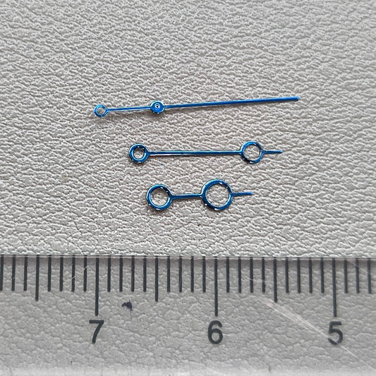 2 Sets Modified 12.5mm Blue Circle Hollow No Lume Watch Hands for NH35/36 NH38 NH72