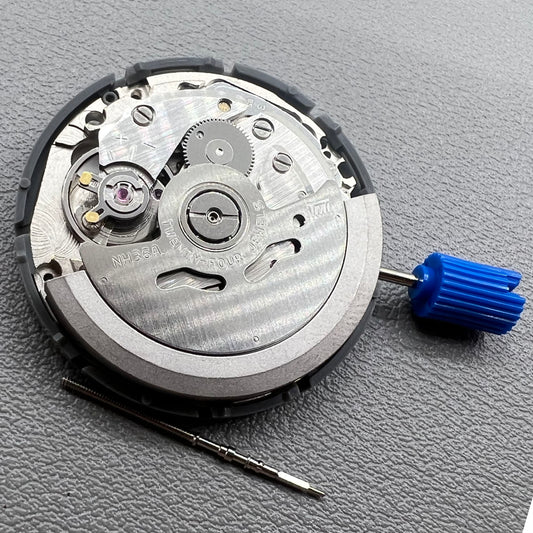 Japan NH36 automatic watch movement showing date dial and crown at 3 o?clock position