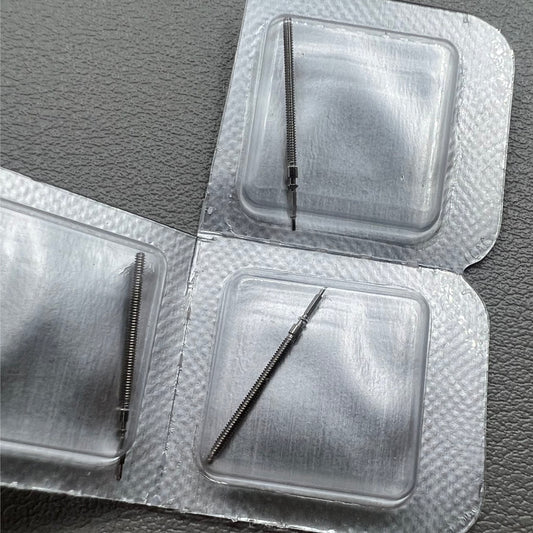 Set of 3 generic watch winding stems for ETA 956.114 and 955.114 movements, compatible accessory.