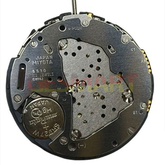 Miyota 6S10 quartz watch movement with date at 3, genuine Japan-made precision by Miyota.