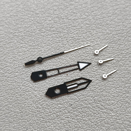 White+Black Trim Green Lume 6 Pins Watch Hands for PE90 Movement