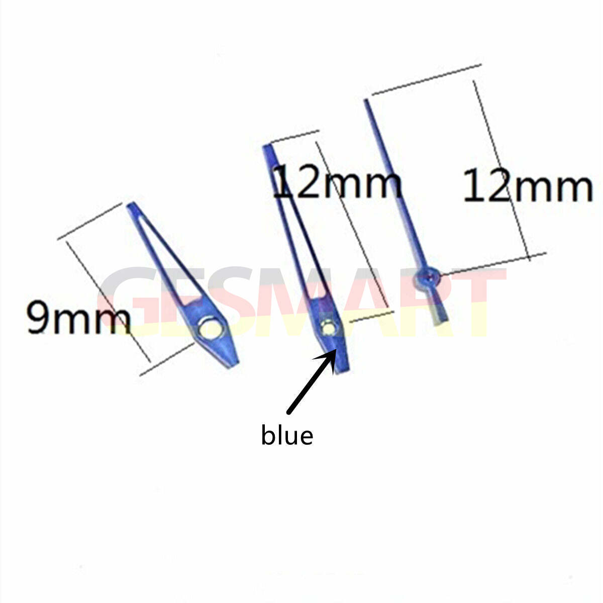 Aiguilles de montre 12 mm avec bordure bleue et luminescente verte pour Miyota 2315 2035 2036 2115 2305