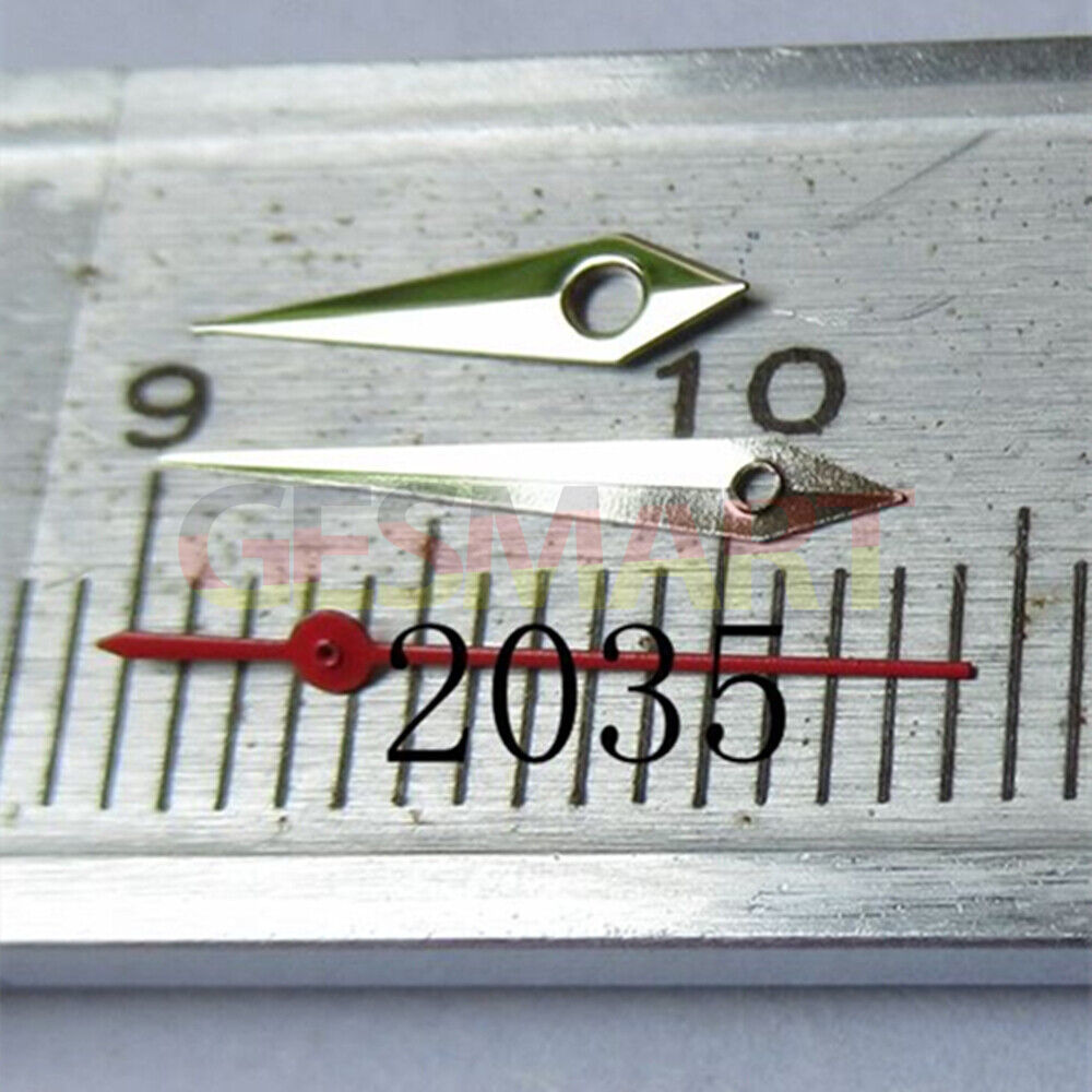 Silver arrow-shaped second hand for Miyota 2035, 2115, 2105, 2305 watches
