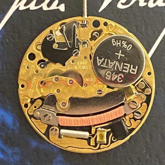 Golden ETA210.001 Swiss quartz watch movement, 2 hands, precision repair part for timepieces.