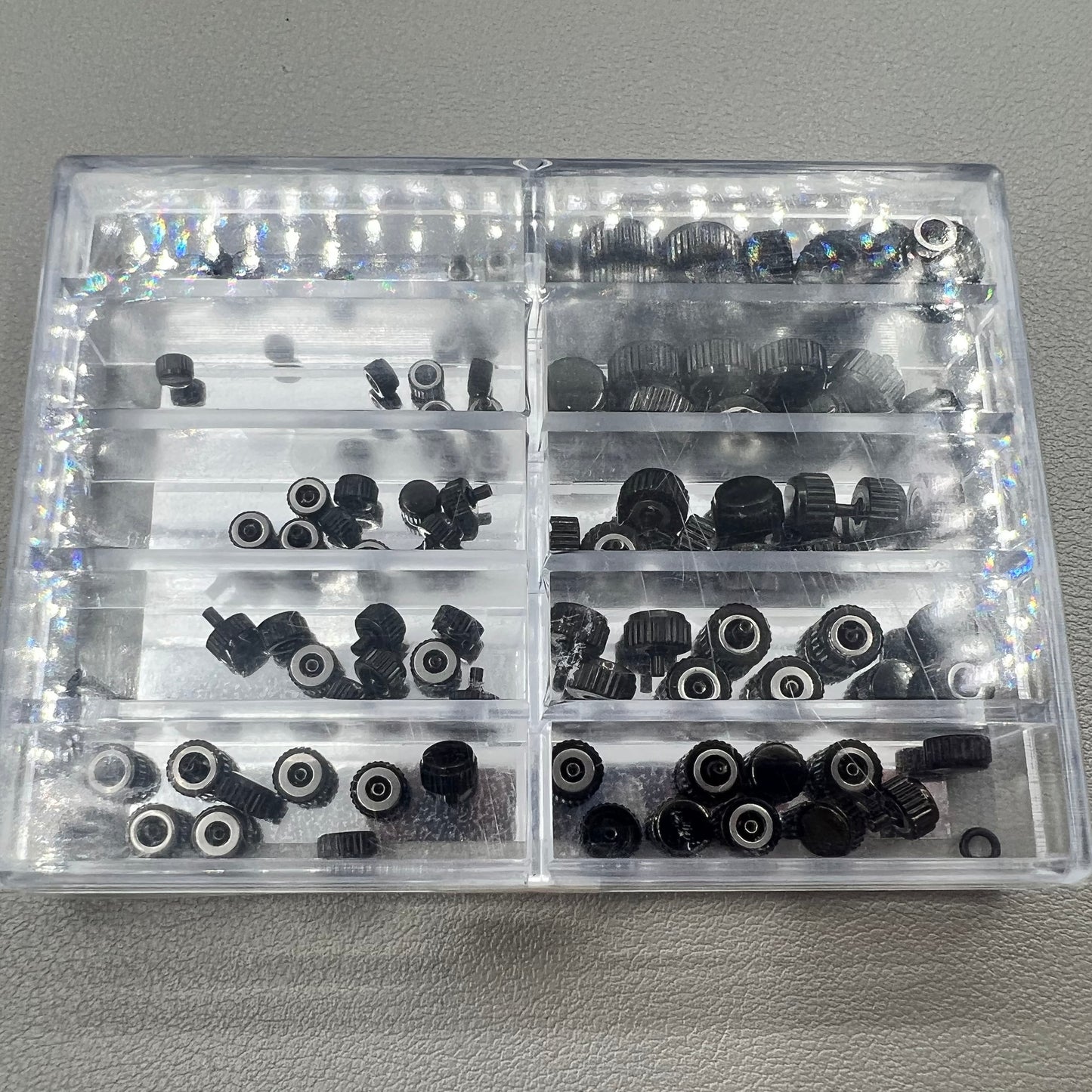 100 PIECES Steel Stainless Different Sizes 3.0-8.0mm Watch Crowns
