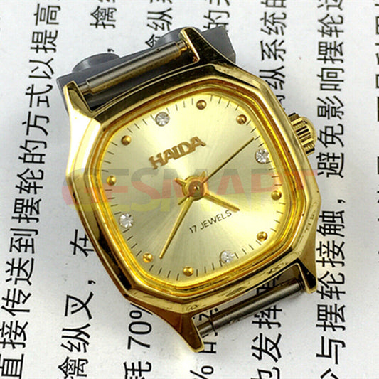 22mm HAIDA Lady Watch with golden nail accents, 17 jewels, octagonal case for elegant style.