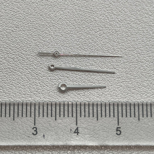 16.5mm No Lume Silver Trim Watch Hands for ETA C07.111 Movement T086