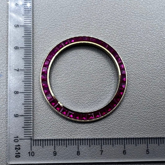 Inclined Pink Watch Bezel Daytona T-Shaped Square Moissanite Golden Base