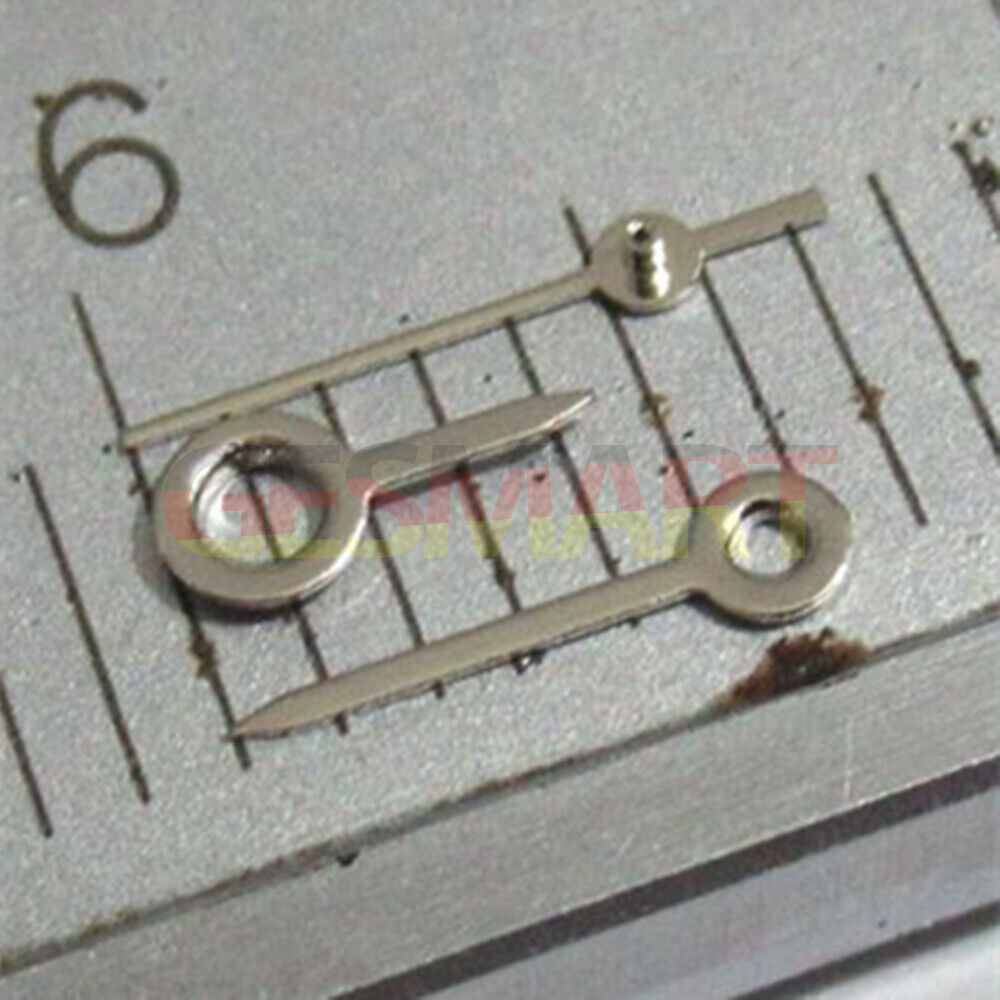 Silver 5.5mm watch hands set compatible with Miyota 2035, 2115, 2105, 2305, 2315 movements.