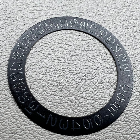 Set of 2 grey date disk wheels for NH35 NH36 watch movement, black background design