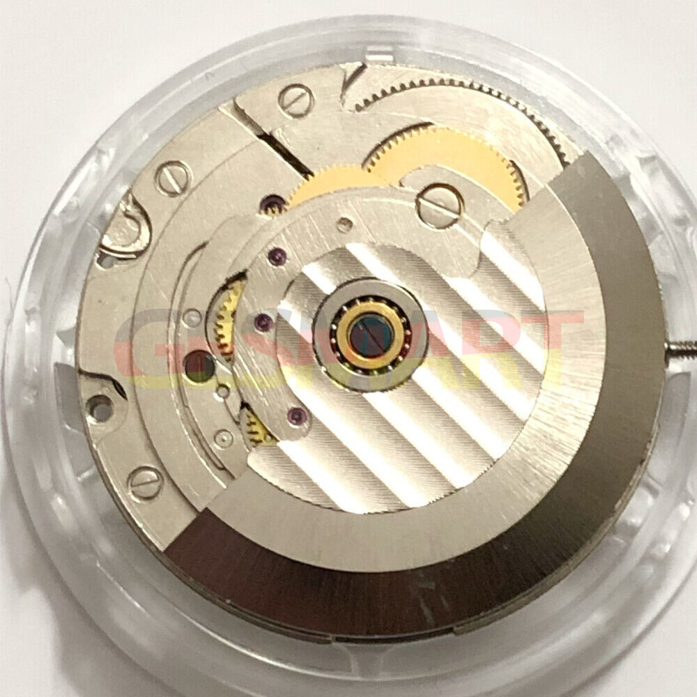 SHANGHAI 2824 silver automatic watch movement featuring date display at 3 o'clock for precise timekeeping.