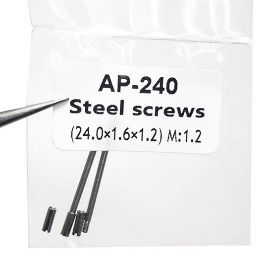 Audemars Piguet AP watch spring bar and steel screws, size 24x1.6x1.2mm, for precision repair.