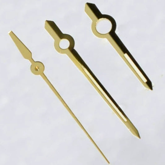 Golden trim green luminous watch hands for Japan 8200 8205 movement, precise fit and glow.