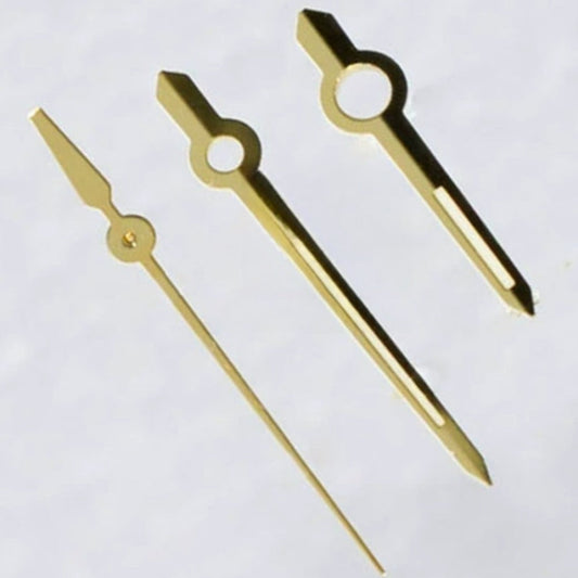 Golden trim green luminous watch hands for Japan 8200 8205 movements, precise fit.