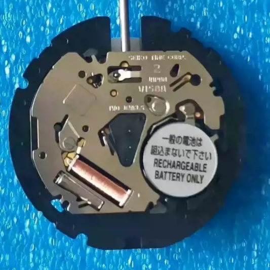 Seiko V158A quartz movement watch repair part, genuine Japan-made component for precise timekeeping.