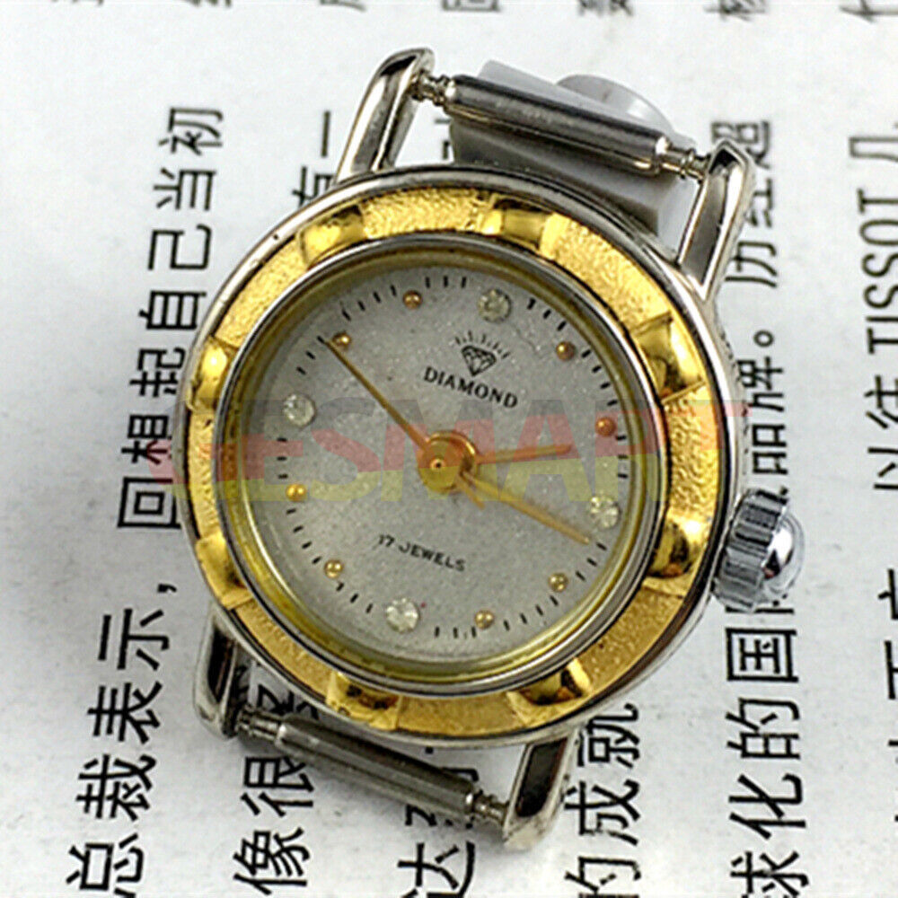 21 mm SHANGHAI DIAMOND Kleine manuelle mechanische Damenuhr 17 Juden graues Zifferblatt