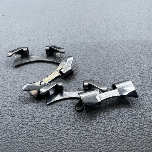 3 Set Silver Polished Curved End Links Spring Bars Bracelet Watch Band Strap#89