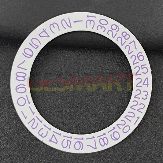 Purple date disk overlay for NH35 NH36 watch movement, enhancing customization and style.