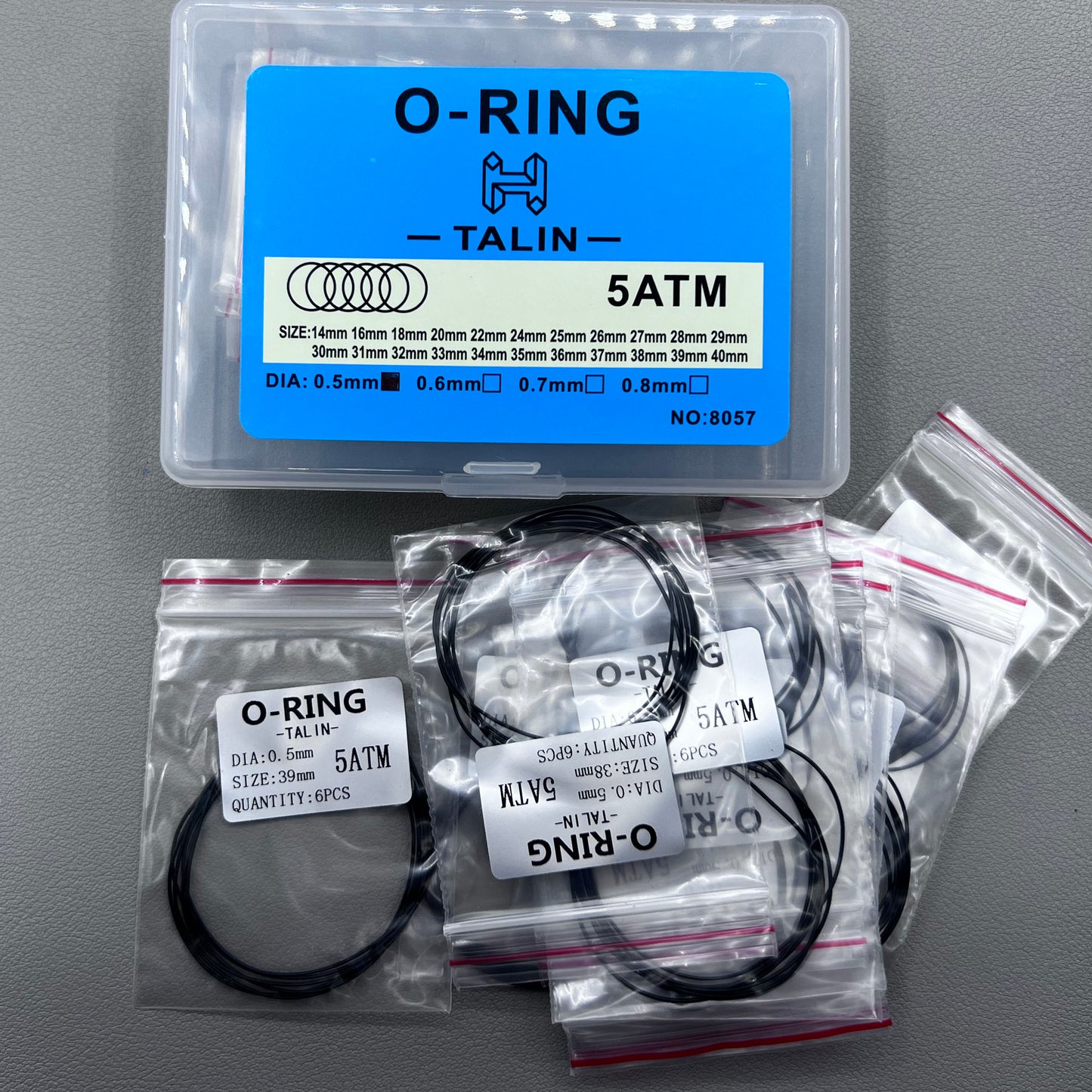 0.5mm 132 PIECES Rubber Silicone Watch Gasket O-Ring Back Case Assorted