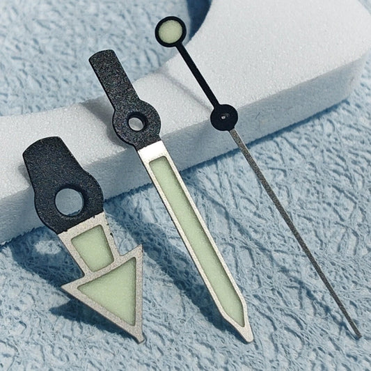 Silver Trim C3 Green Lume vintage watch hands for NH34-NH70 movements