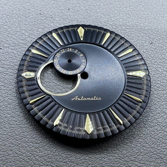 35mm Golden Nail black dial for NH39 dive watch, cocktail style, sleek accessory from