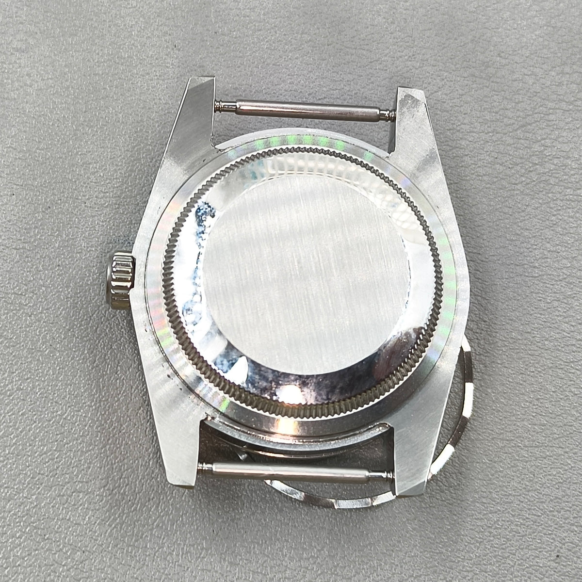39MM Stainless Steel Silver Watch Case Sapphire Glass Solid Bottom for NH35 NH36 4R