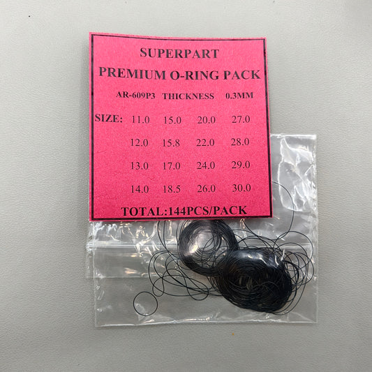 16 Sizes 144 PIECES Waterproof O Ring Kit Watch Back Gasket Washers (0.3mm Thickness)