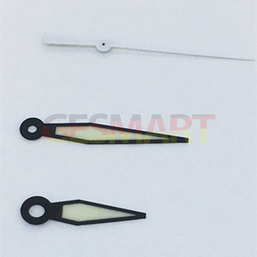 Black trim diamond-shaped blue lume watch hands for Asian 2813/8215 movement, enhancing visibility and style.