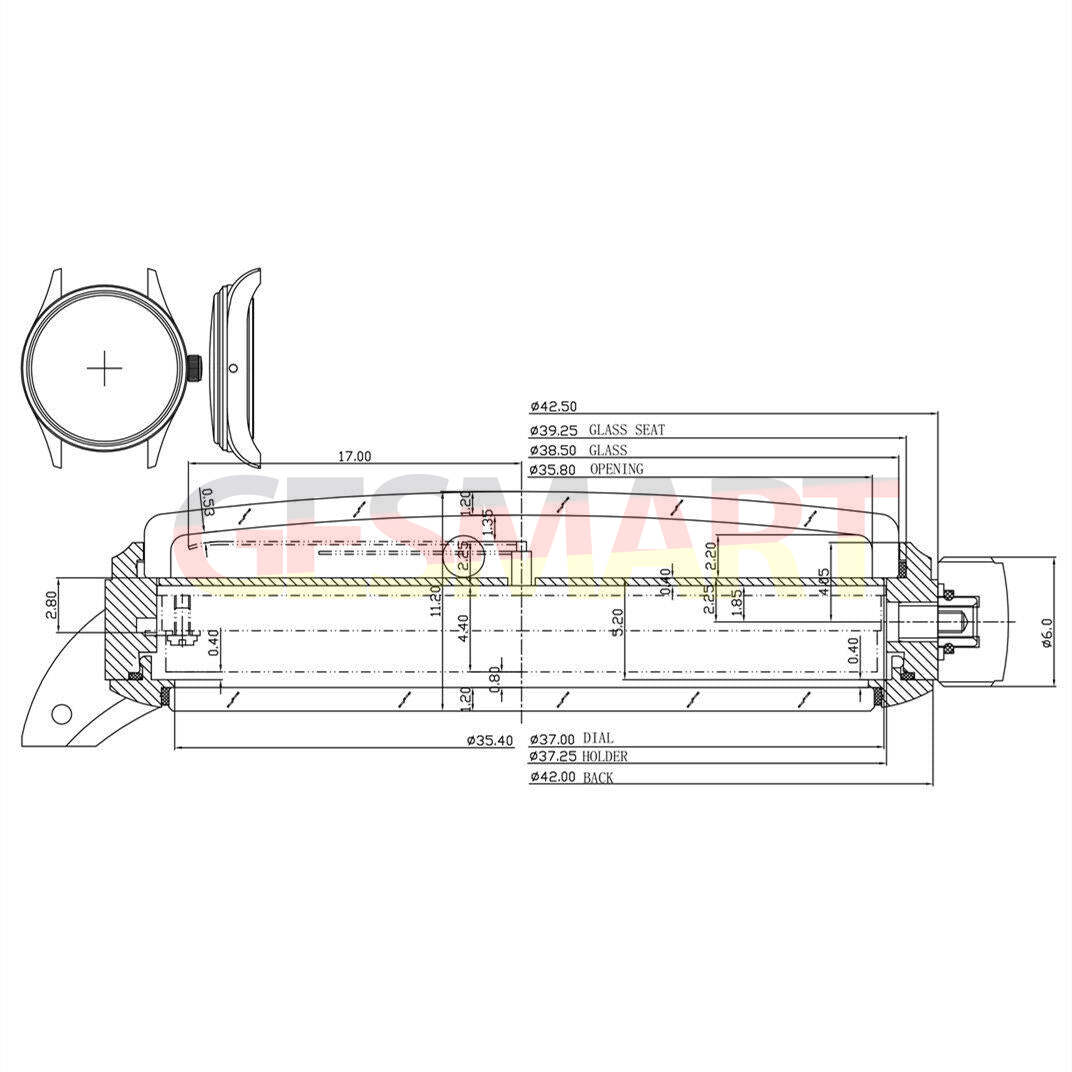 42mm Seagull men's watch with manual ST3600 movement, blue dial, and durable design for daily use.