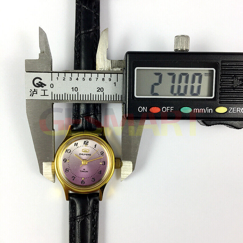 Montre mécanique manuelle Zhufeng pour femme, boîtier rond, 3 aiguilles, fond violet