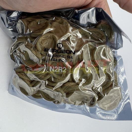 Bergeon 6886 rubber finger protection thimbles, pack of 144, ideal for watchmaking precision and safety.