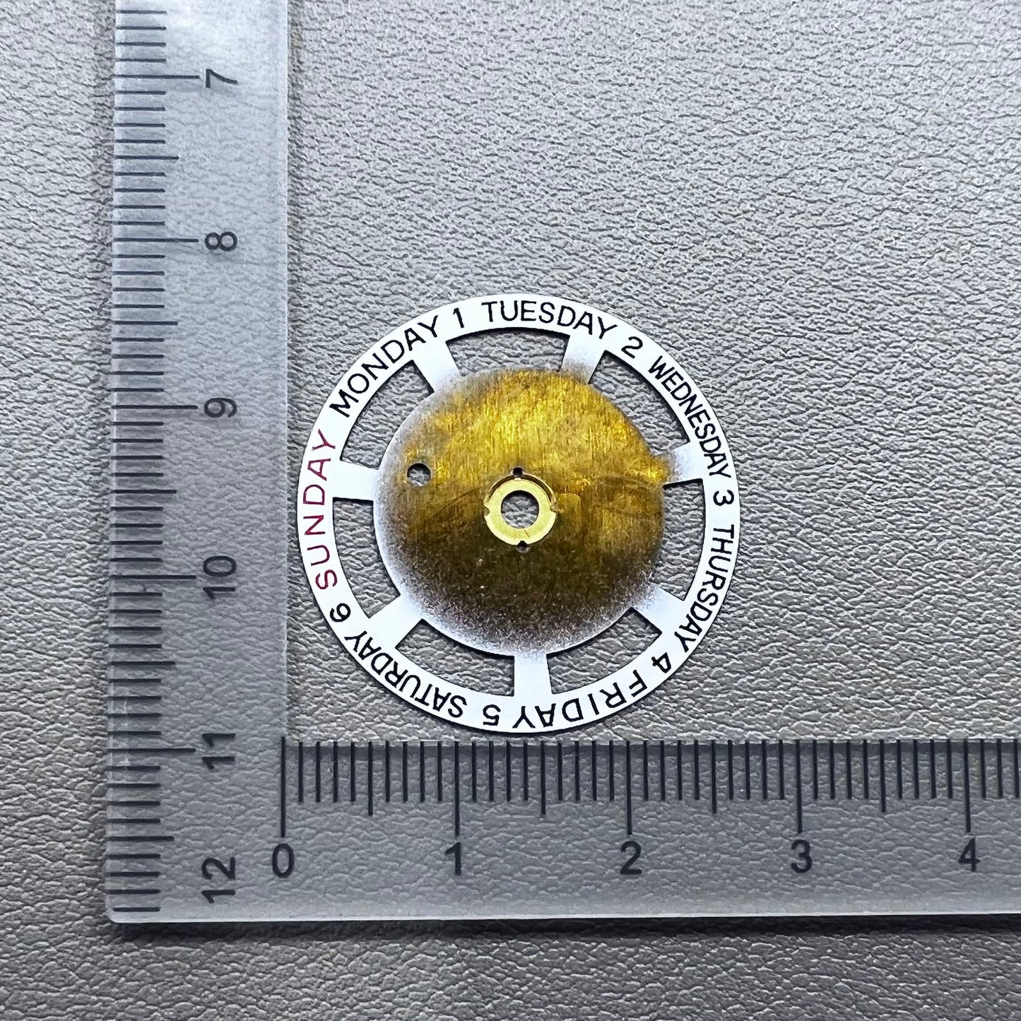 2 PIECES White English Font Week Disk Wheel Generic Fit for Movement 2834 #26