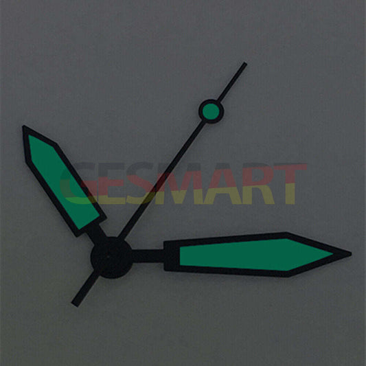 Blue luminous polished black trim watch hands, compatible with ETA2836/2846/2824/2846 movements.