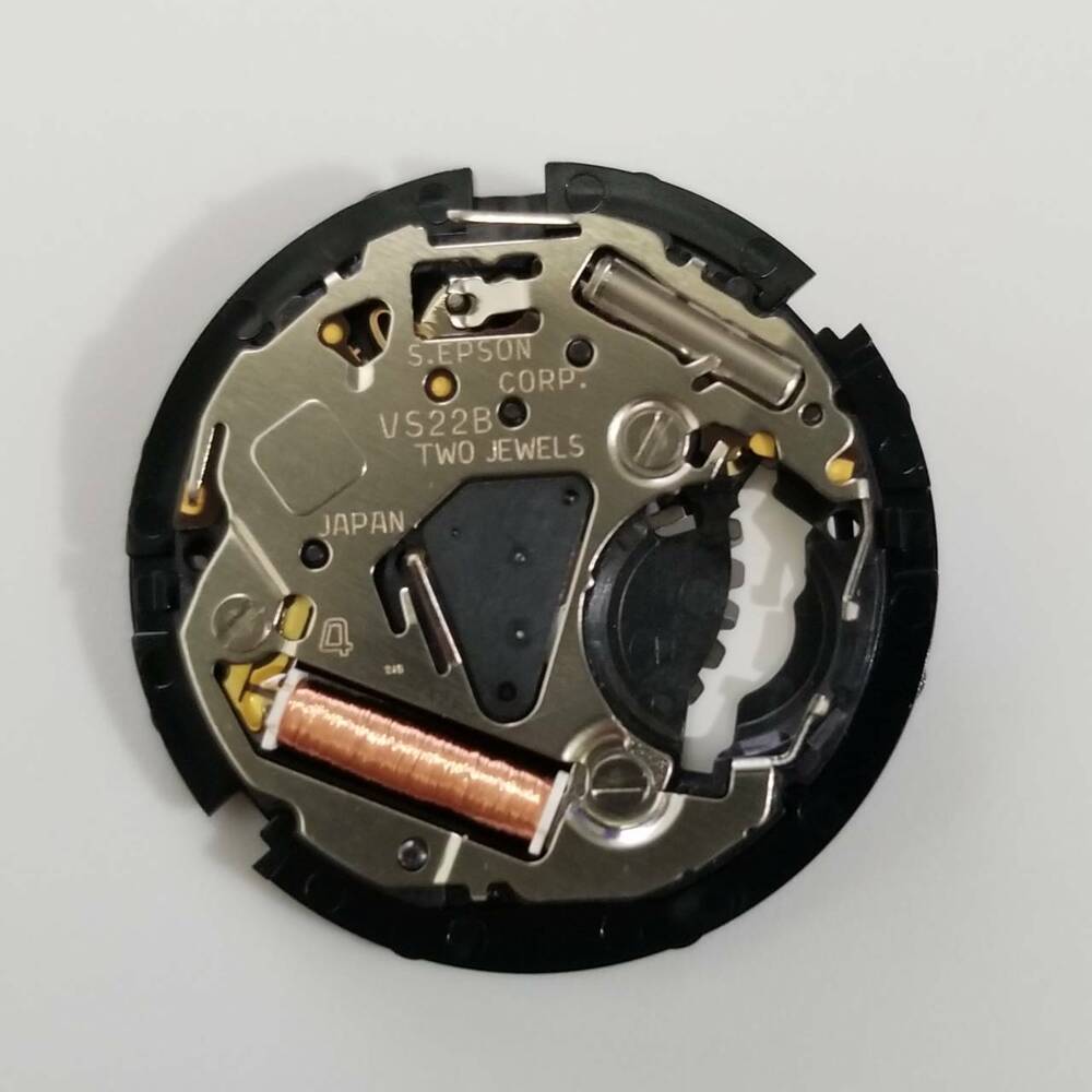 Epson VS22 solar quartz watch movement for precise timekeeping and reliable watch repair.