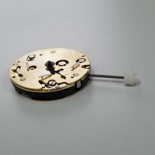 Gold quartz watch repair parts for ISA 9238/1970 movement, ideal for precise timepiece maintenance.