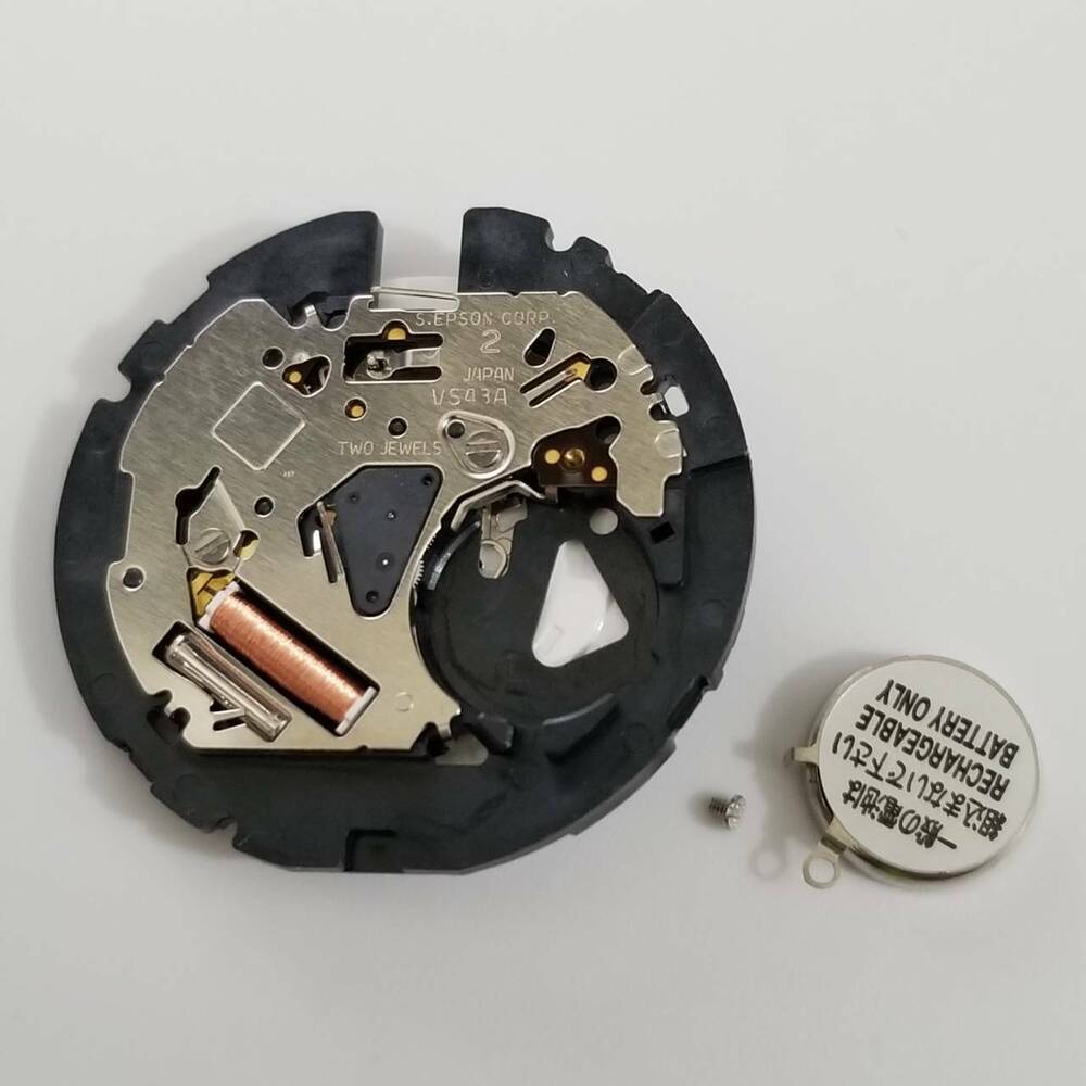 S. Epson VS43 solar quartz watch movement repair part, replaces V158, fits multiple models precisely.