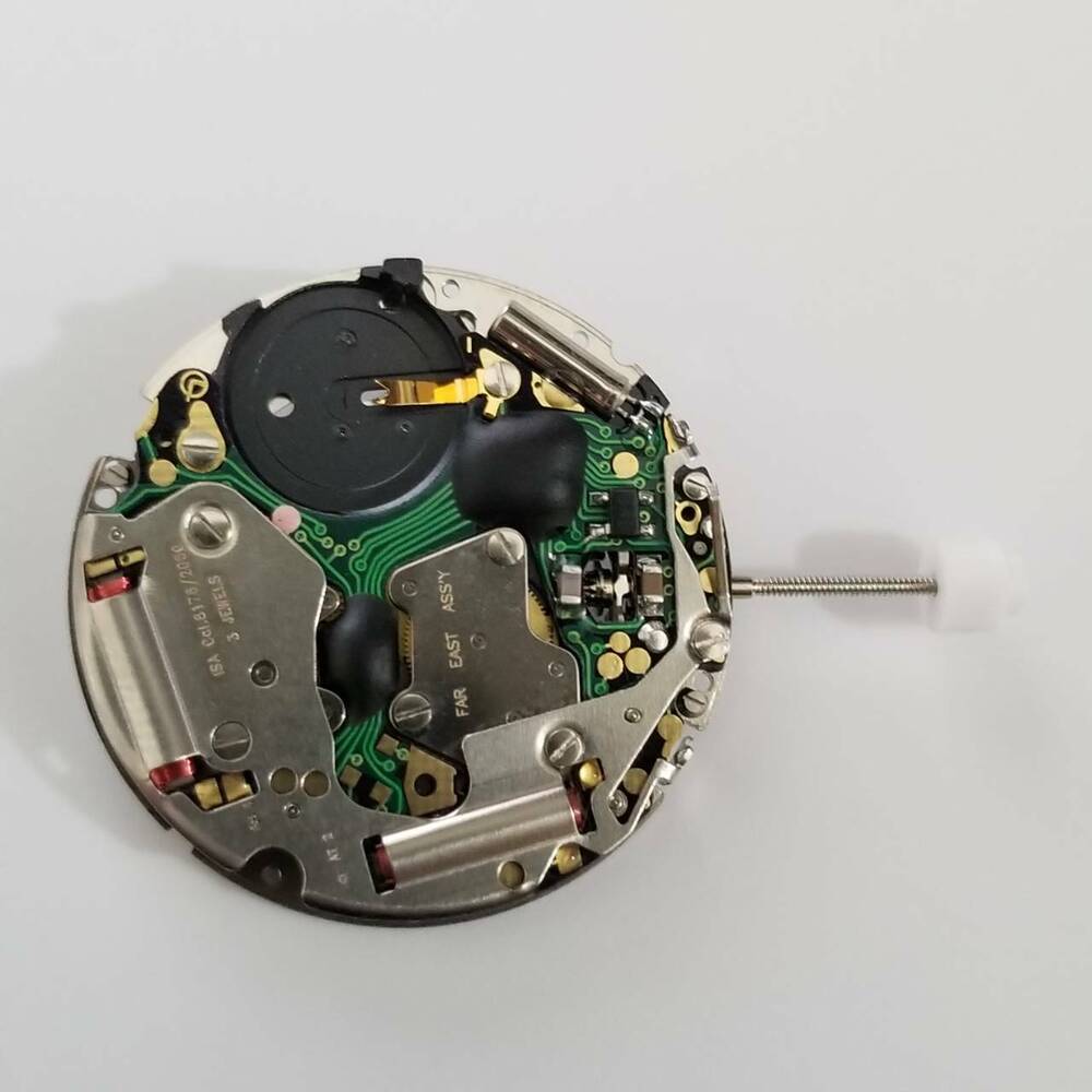 Silver ISA 8176/2050 quartz watch repair part, ensuring precise timekeeping and long-lasting durability.