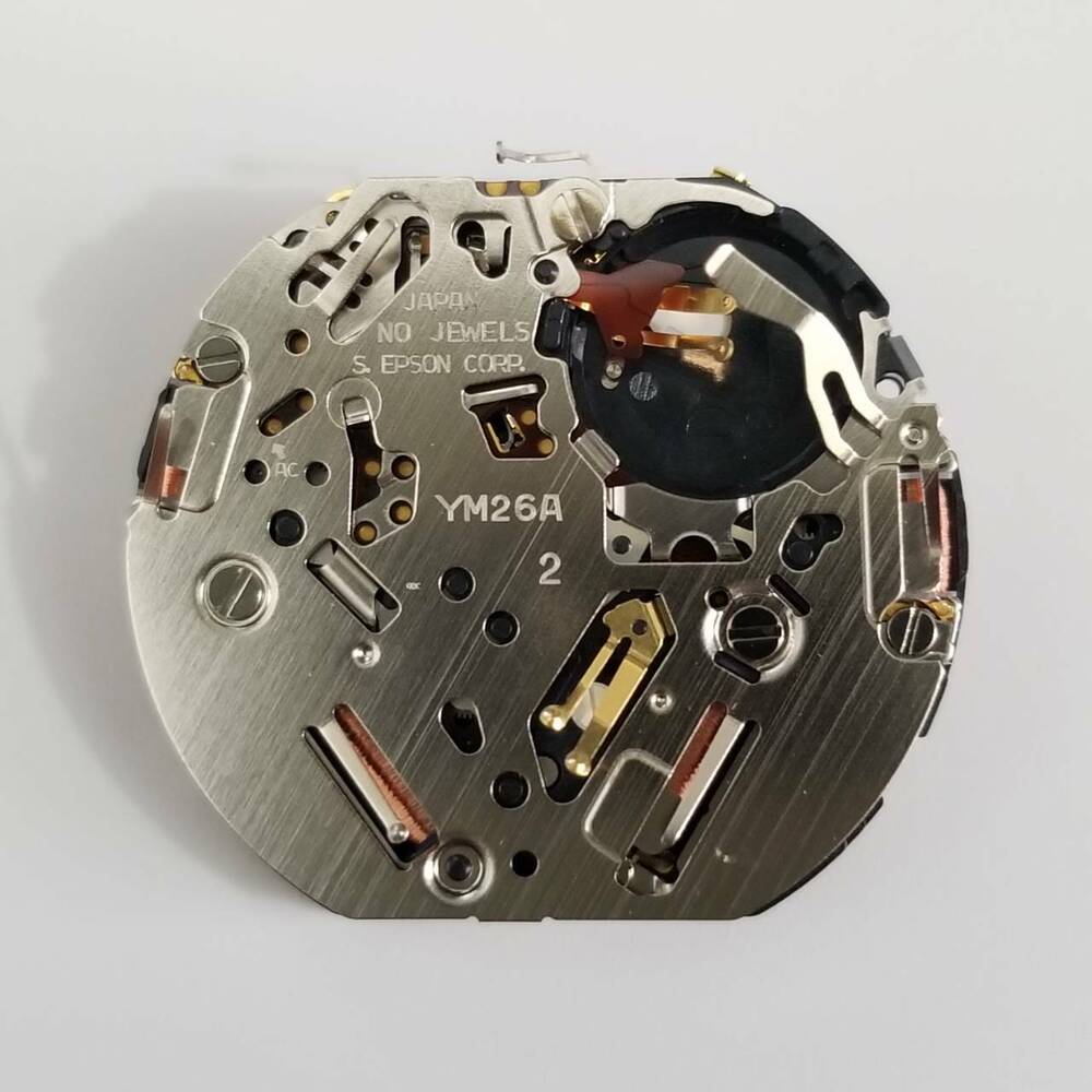 S. Epson YM26 quartz watch movement for repair, replacing 5T82, ensures precise timekeeping performance