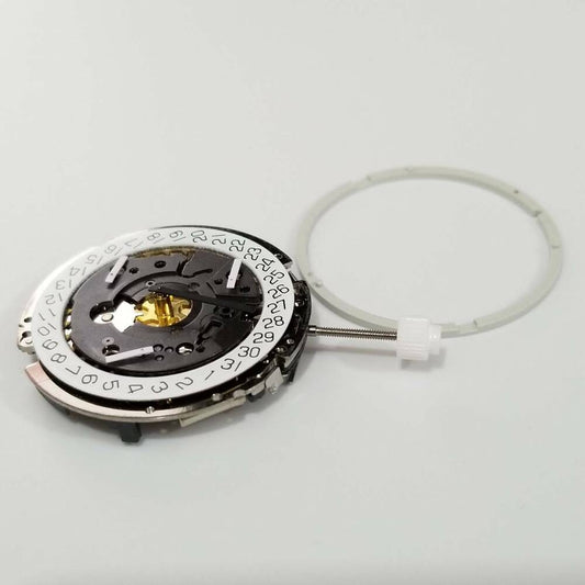 Alt tag 1: ISA 8172 silver watch repair part with quartz movement and date display at 4 o?clock