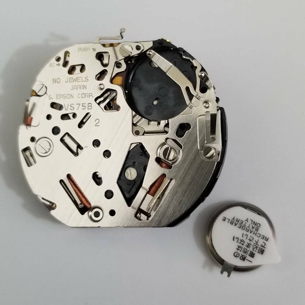 S. Epson VS75 solar quartz movement part for watch repair, fits V175 model accessories, reliable precision.