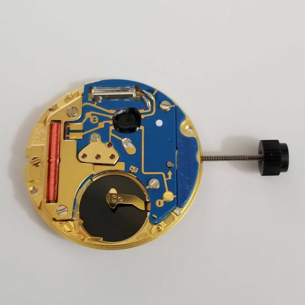 ETA 955.412 Quartz watch movement with 2 hands, compatible with 955.411 and F05.111 models, for precise timekeeping.