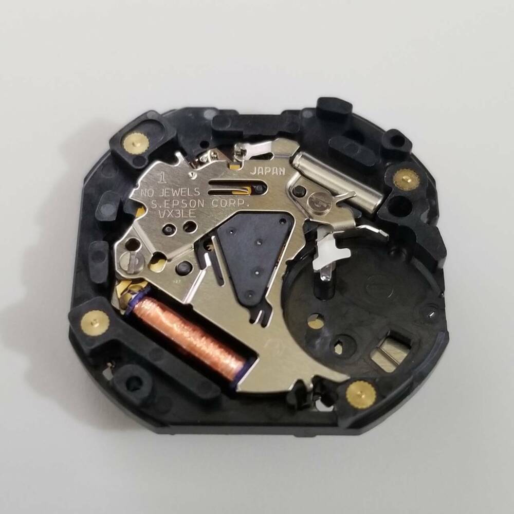 S. Epson VX3L quartz movement watch repair part showcasing precision and durability for reliable timekeeping.