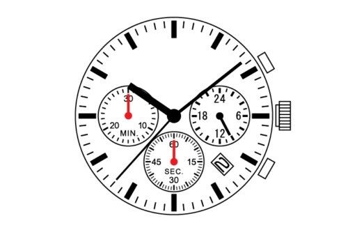 S. Epson VR32 quartz watch movement part for precise timekeeping in watch repairs.