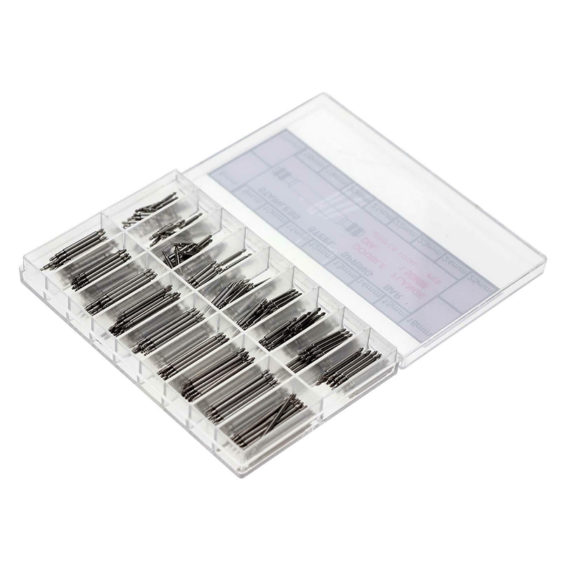Set of 360 stainless steel spring bars and link pins, fits 8-25mm watch bands, durable replacements for strap repair.